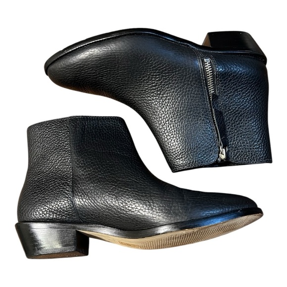 J. Crew Frankie Booties Black Pebbled Leather Casual Side Zip Ladies Size 8 - Picture 8 of 13